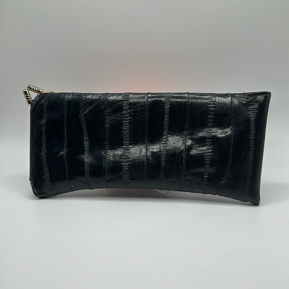 Black leather sunglasses case